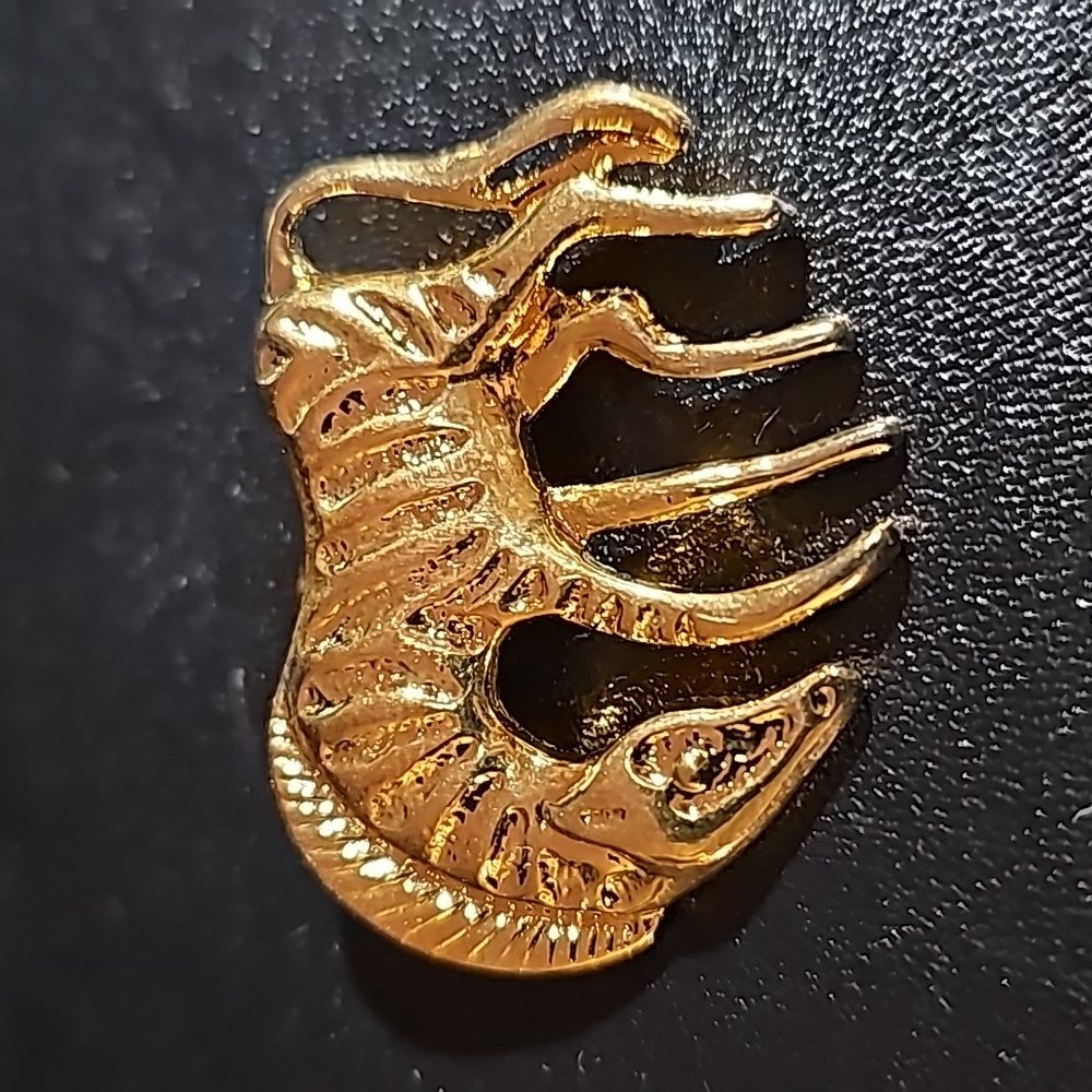 Vintage Zebra Gold Tone Brooch Pin